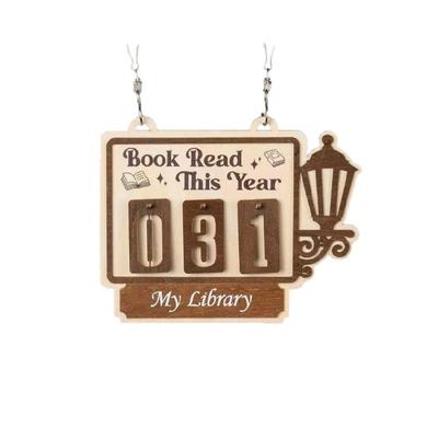 Украшение стены библиотеки Деревянная книжная полка Счетчик прогресса чтения Подвесная деревянная табличка для любителя книг Декор для дома, офиса, класса