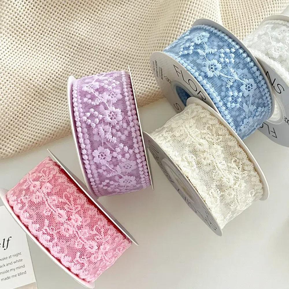 Декоративная 38мм Кружевная Резная Лента Ажурная Ручная работа DIY Шелковая Лента 8 Ярдов Материалы для подарков Лента для упаковки подарков Ткань