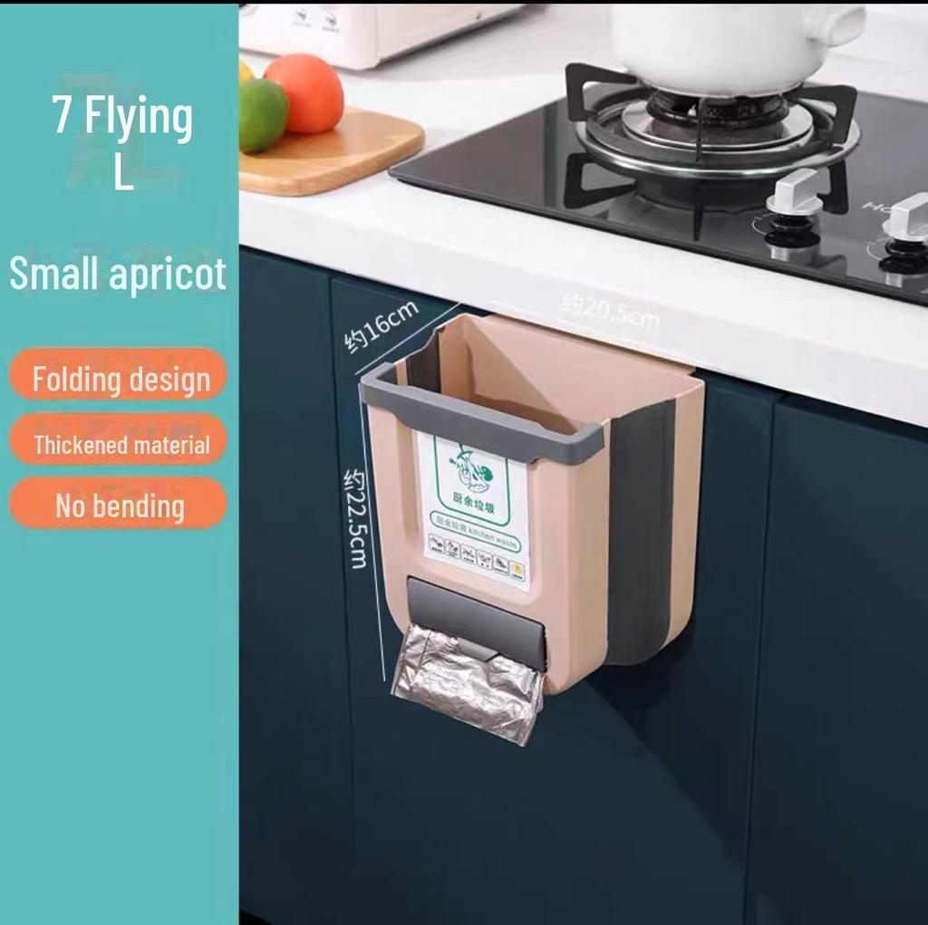 Креативное выдвижное настенное мусорное ведро для кухонных шкафов с подвесным хранилищем и складной конструкцией для легкой сортировки.