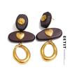 Arrivals Stainless Steel Heart Wood Oval Geometric Drop Earrings Autumn Winter Style Stylish Unique Jewelry Gift