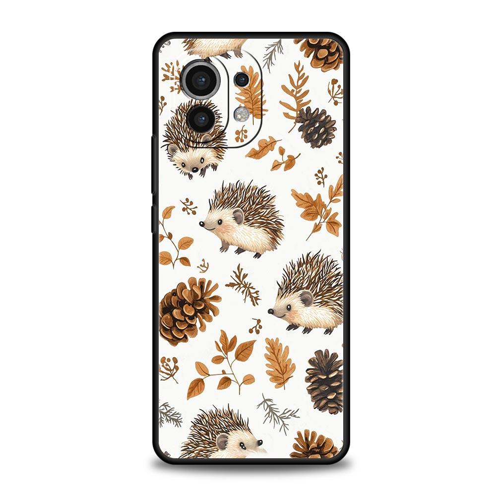 Милый чехол для телефона с ежиком для Xiaomi Mi 15 14 13 12 11 Lite 14T 13T 12T 11T Pro Poco X7 X6 X5 X3 Pro F6 F5 F4