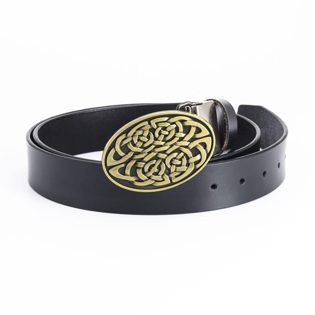 Модный новый мужской ремень из натуральной кожи в стиле ретро с гладкой пряжкой