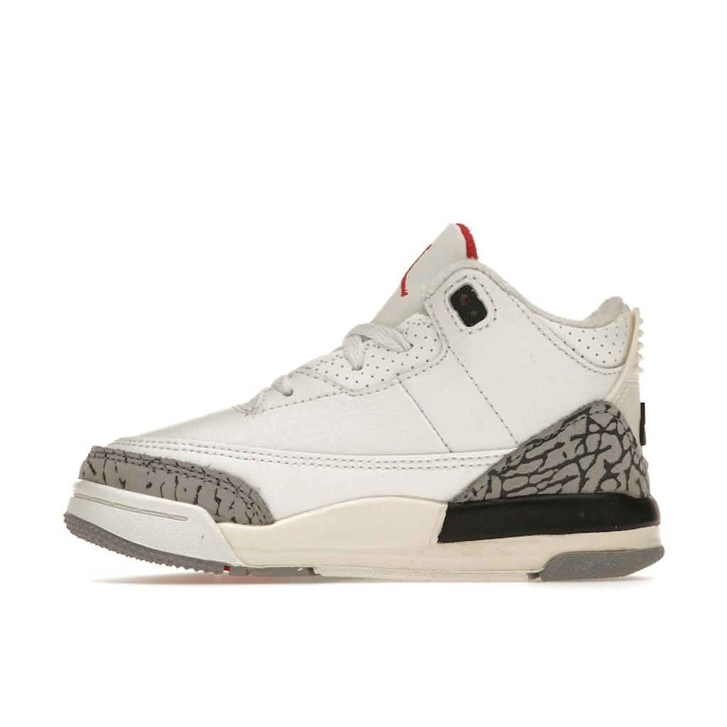 Air Jordan 3 Retro TD White Cement Reimagined Baby Sneakers Summit-White Fire-Red Black DM0968-100