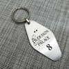 Custom Hotel Metal Keychain Personalized Digital Hollow Stainless Steel Keyring Jewelry New
