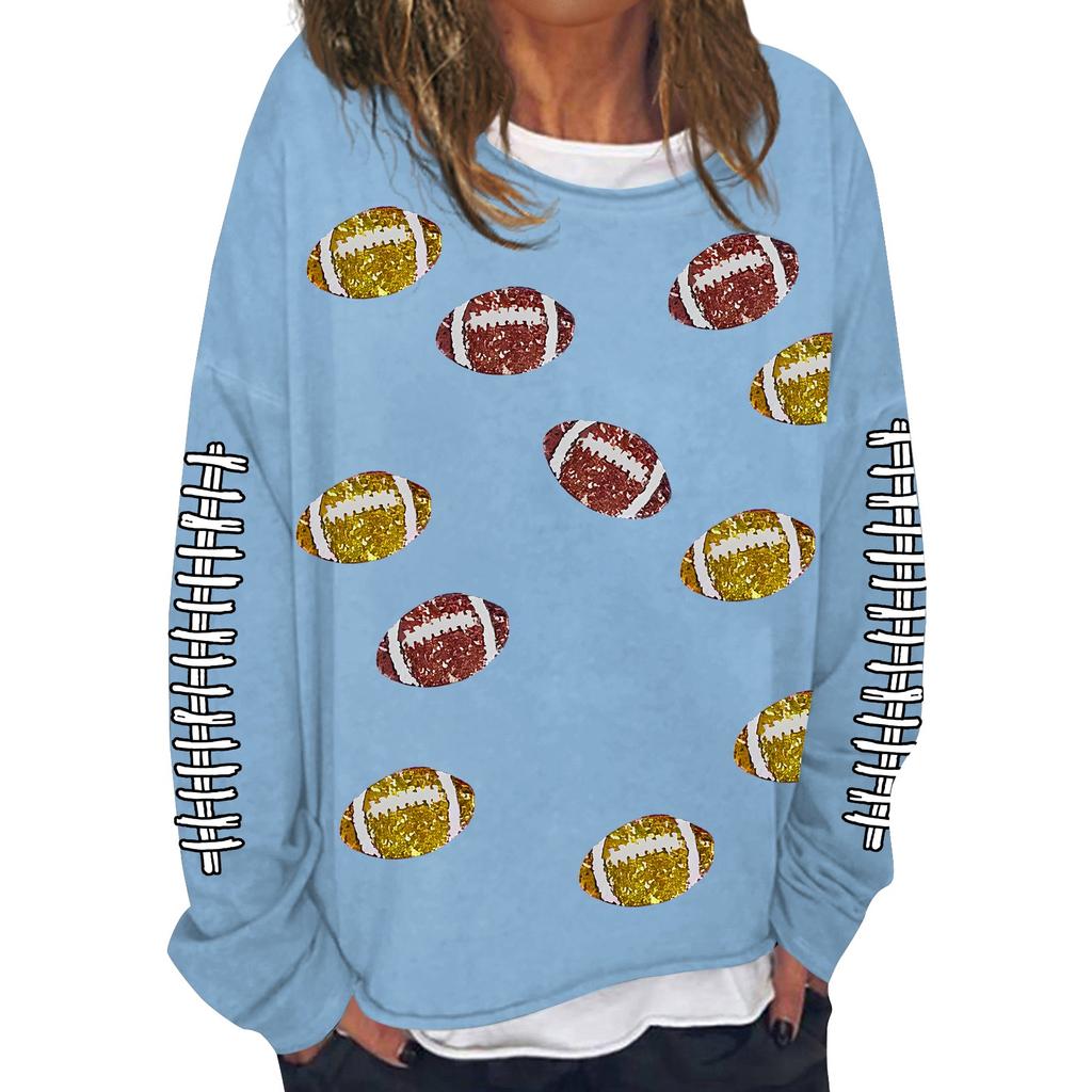 Женская модная повседневная толстовка с длинным рукавом и круглым вырезом с принтом