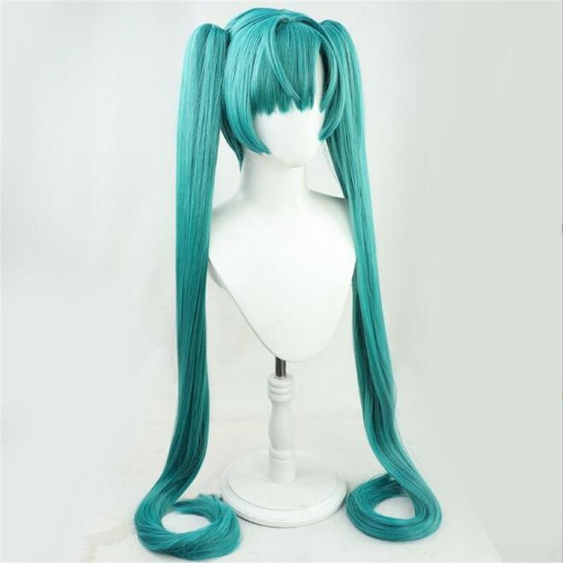 Новый парик для косплея ReadySteady Miku, зеленый, 120 см, длинные, с заколками, хвостики, термостойкие синтетические волосы, парики для косплея в стиле аниме + шапочка для парика
