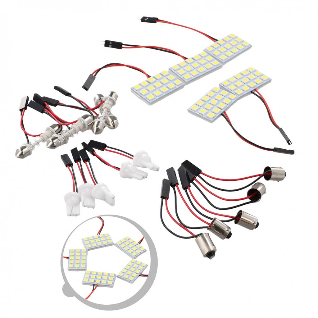 5 шт. Автомобильная 5050 ксеноновая белая светодиодная 15-панельная внутренняя купольная лампа для освещения карты