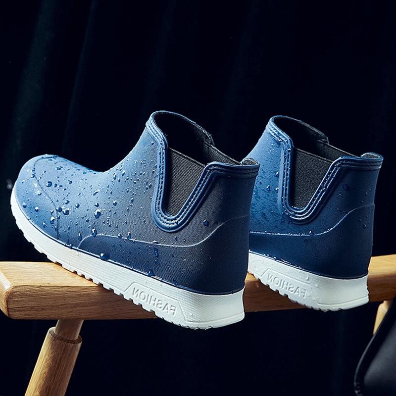 Fashion Rain Shoes for Lovers Rubber Shoe Platform Ankle Boots Autumn Winter Slip On Booties Boots for Men Waterproof Work Botas