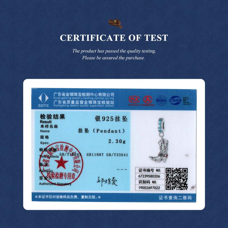 WOSTU Ковбойская шляпа из стерлингового серебра 925 пробы, очаровательные бусины, ковбойские кожаные сапоги, подвеска для браслета, ювелирные изделия своими руками