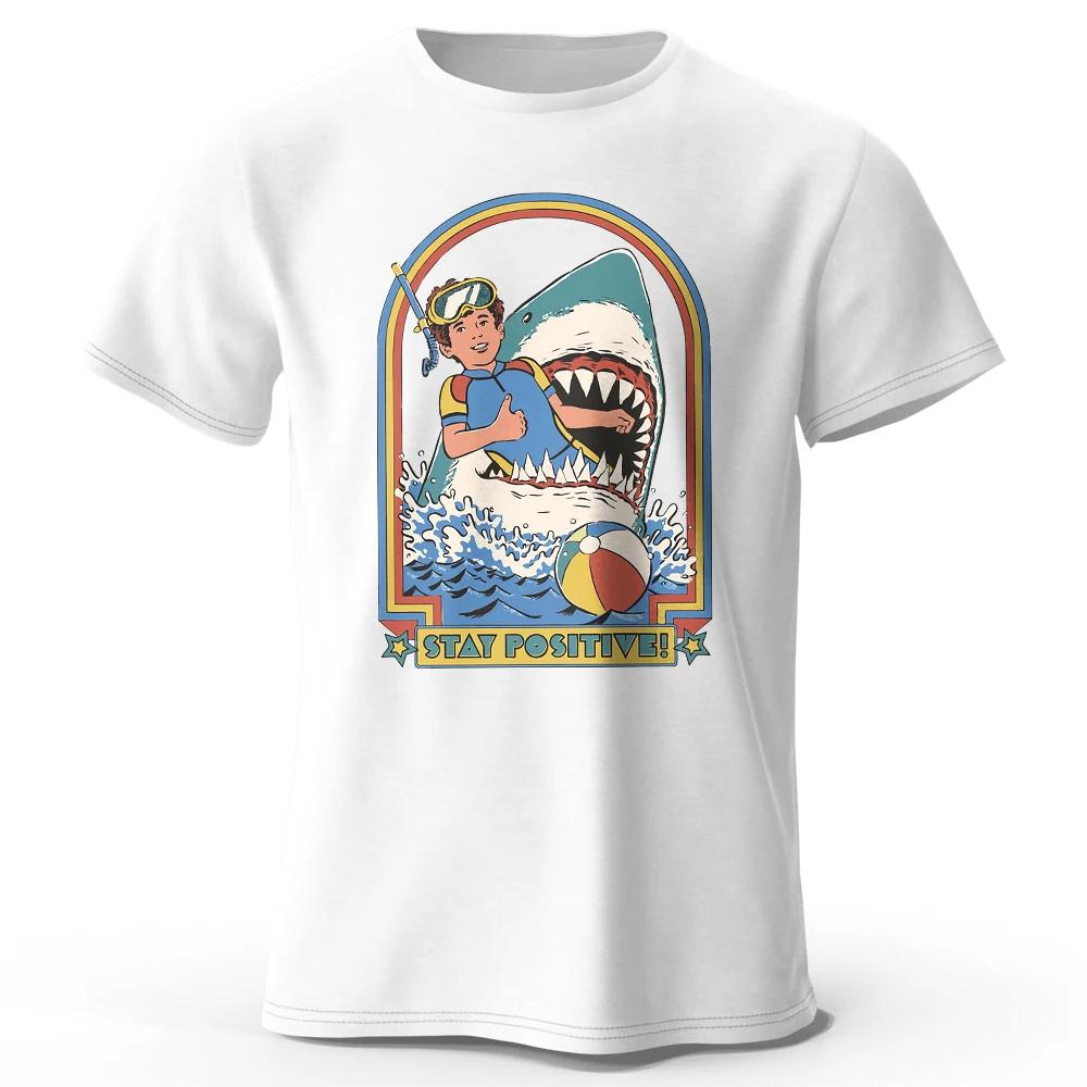 Stay Positive Printed 100 Cotton Classic Vintage Funny TShirt For Unisex Unisex Sportswear Tops Tees