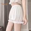 Women's Lolita Bloomers Ice Silk Ruffle Pumpkin Shorts Elastic Waist Security Short Pants Mini Boxers Safety Pants