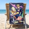 proof beach towel with a JoJo's Bizarre Adventure3 pattern - soft,absorbent,quick-drying,machine washable - perfect for swimming,camping,bathing