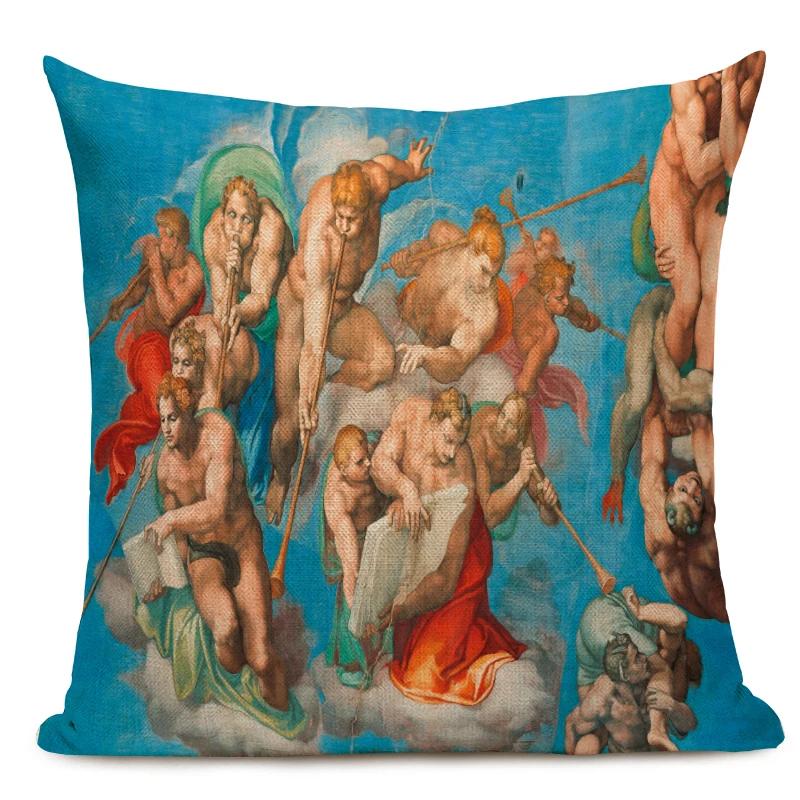 Знаменитая картина маслом Микеланджело, наволочка для подушки, итальянская настенная наволочка, чехол для диванной подушки