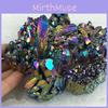 Stunning Natural Quartz Crystal Rainbow Titanium Cluster For Healing And Home Decor