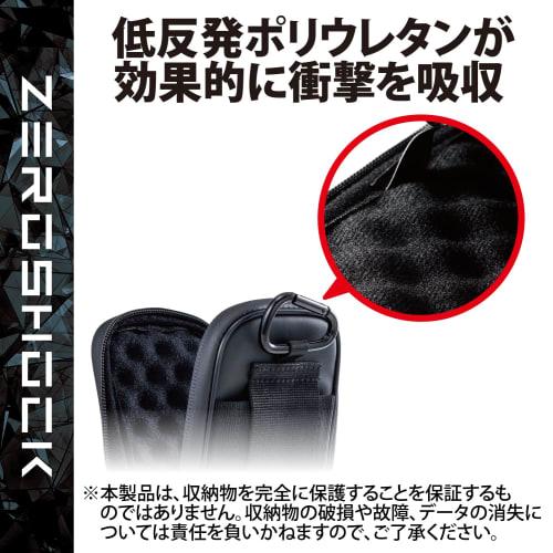 Elecom Smartphone Pouch Holds 1 Device L Size 3 Way (Waist Belt Loop, Shoulder Belt Loop, Carabiner Hook) Shock Absorption ZEROSHOCK Black [Verified C