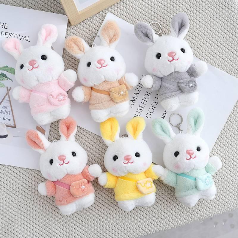 Keychain Cute Rabbit Cartoon Plush Key Ring Girls Backpack Pendant Decoration