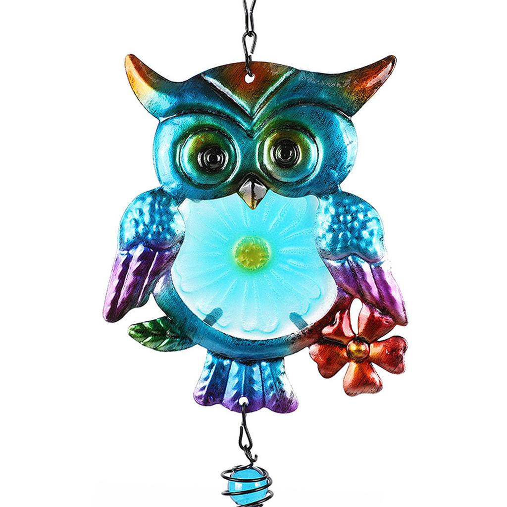 Metal Owl Wind Chime Metal Windchime Charm Ornament Art Crafts for Indoor Outdoor Garden Yard Decoration