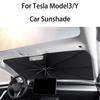 Car Windshield Sunshades Front Window Sun Shade Cover For Tesla Foldable Car Front Window Parasol Curtain Model Y/3 Accessories