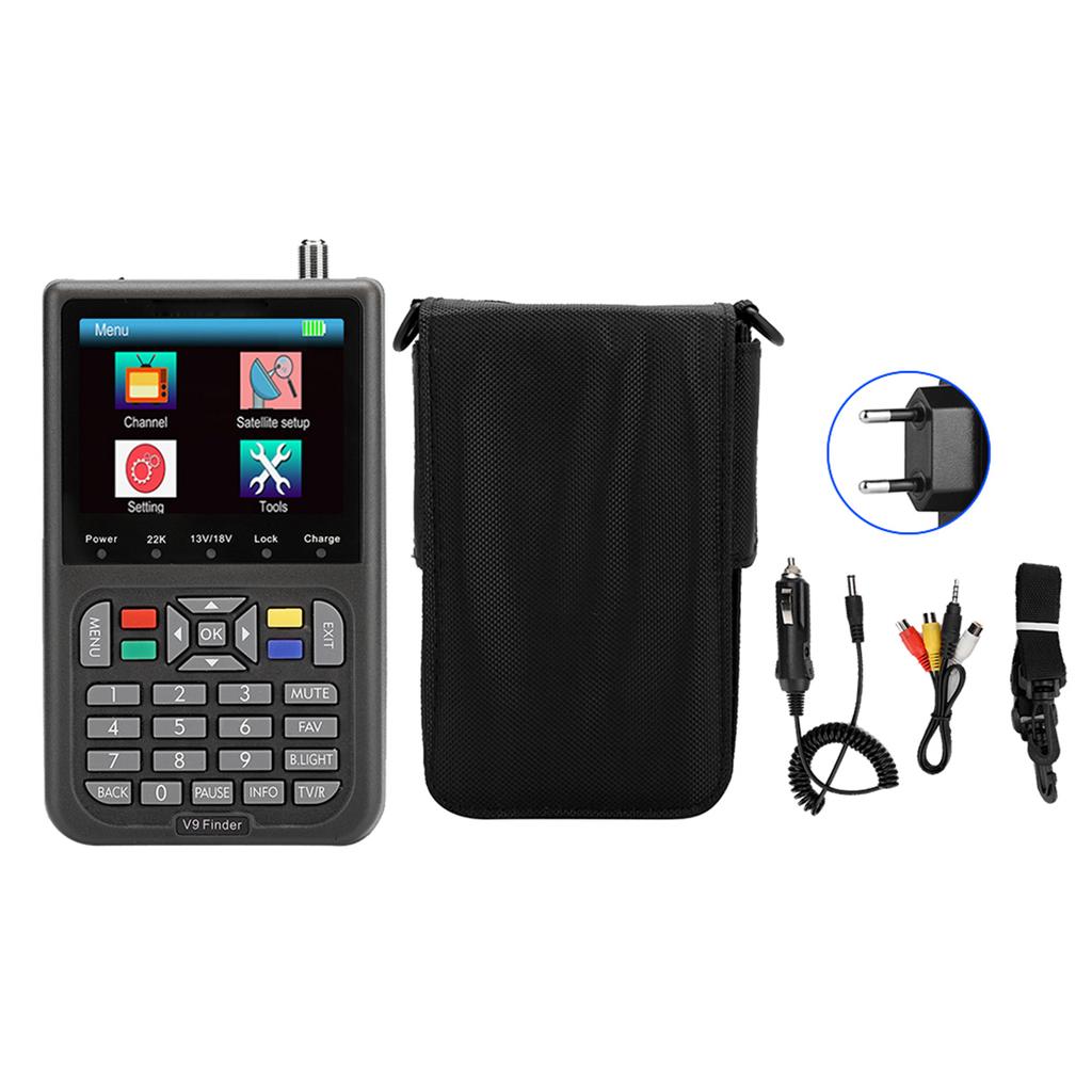 V9 3,5-дюймовый ЖК-дисплей с цветным экраном DVB цифровой спутниковый искатель сигнала измеритель черный