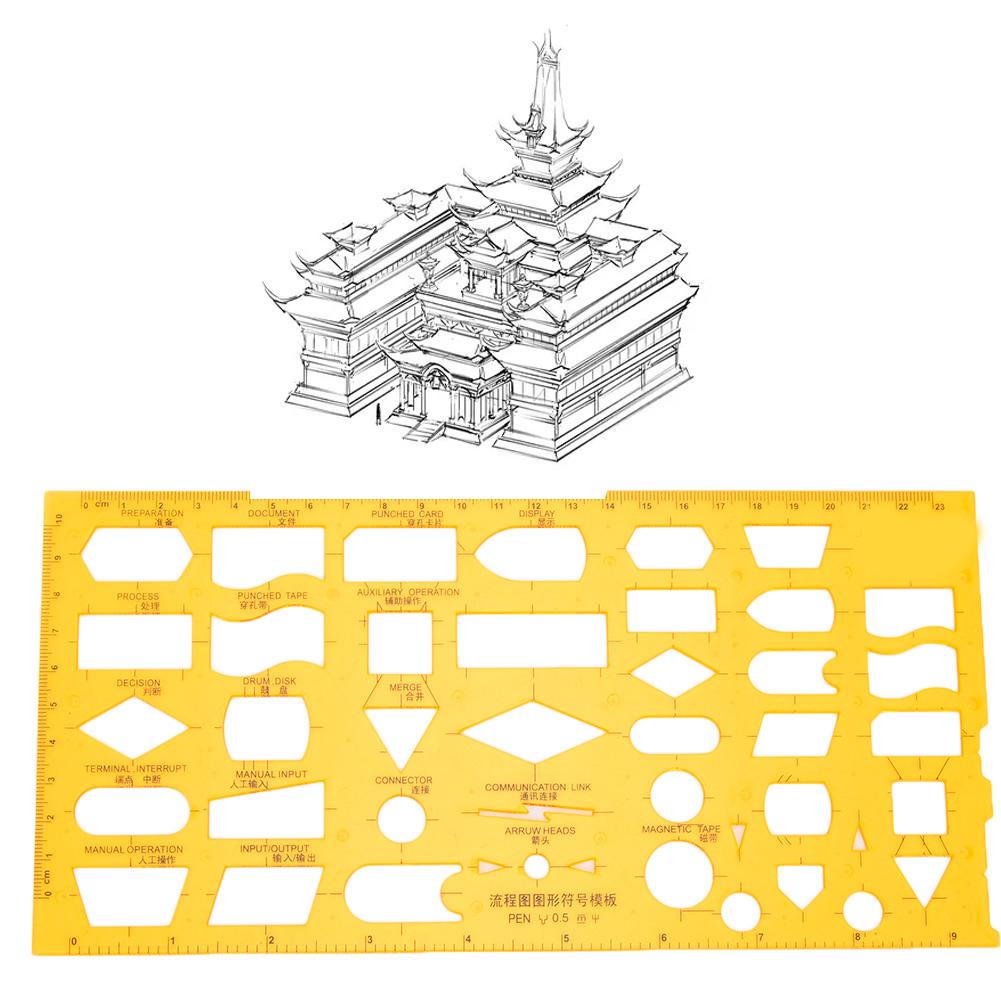 Многофункциональный прочный архитектурный дизайн шаблон чертежа полая геометрическая линейка (4351)