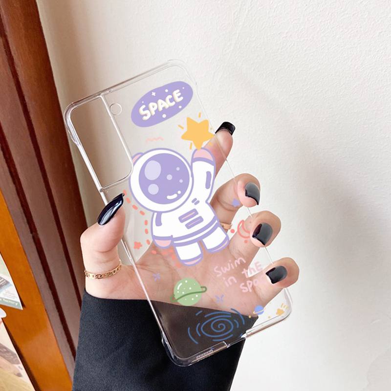 Чехол для телефона YNDFCNB Cartoon Astronaut для Samsung S20 S10 lite S21 plus для Redmi Note8 9pro для Huawei P20 Clear Case