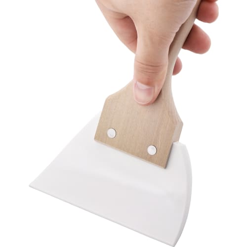 Wahei Freiz Cookware Scraper, Triangular Rubber Spatula, Ajido, Wooden Handle, Made In Japan, AD-145