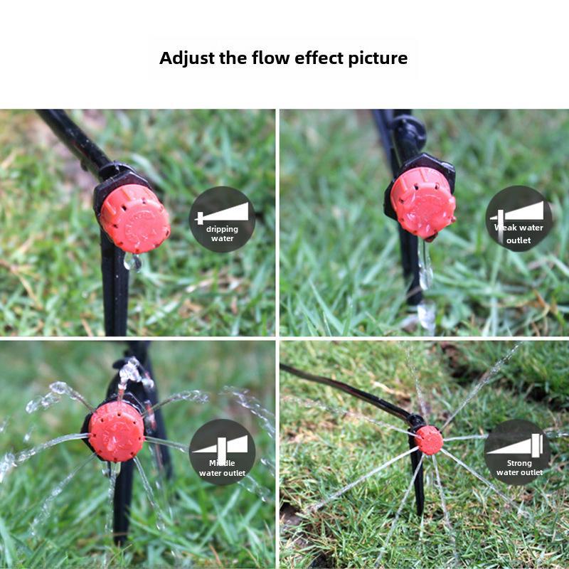 8-Hole Adjustable Red Dripper for Home Gardening Irrigation