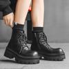 Высококачественные ботинки в британском уличном стиле для мужчин и женщин, черные, hombre, для подростков, для пары, повседневные, для платья, обувь с увеличением роста