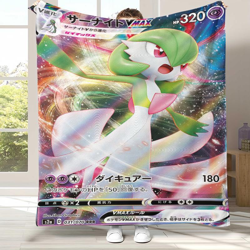Pokemon pikachu cards cartoon Flannel Blanket,Ultra Soft Warm Plush Throw for Home Bedroom Bed Sofa Cover Camping Picnic gift