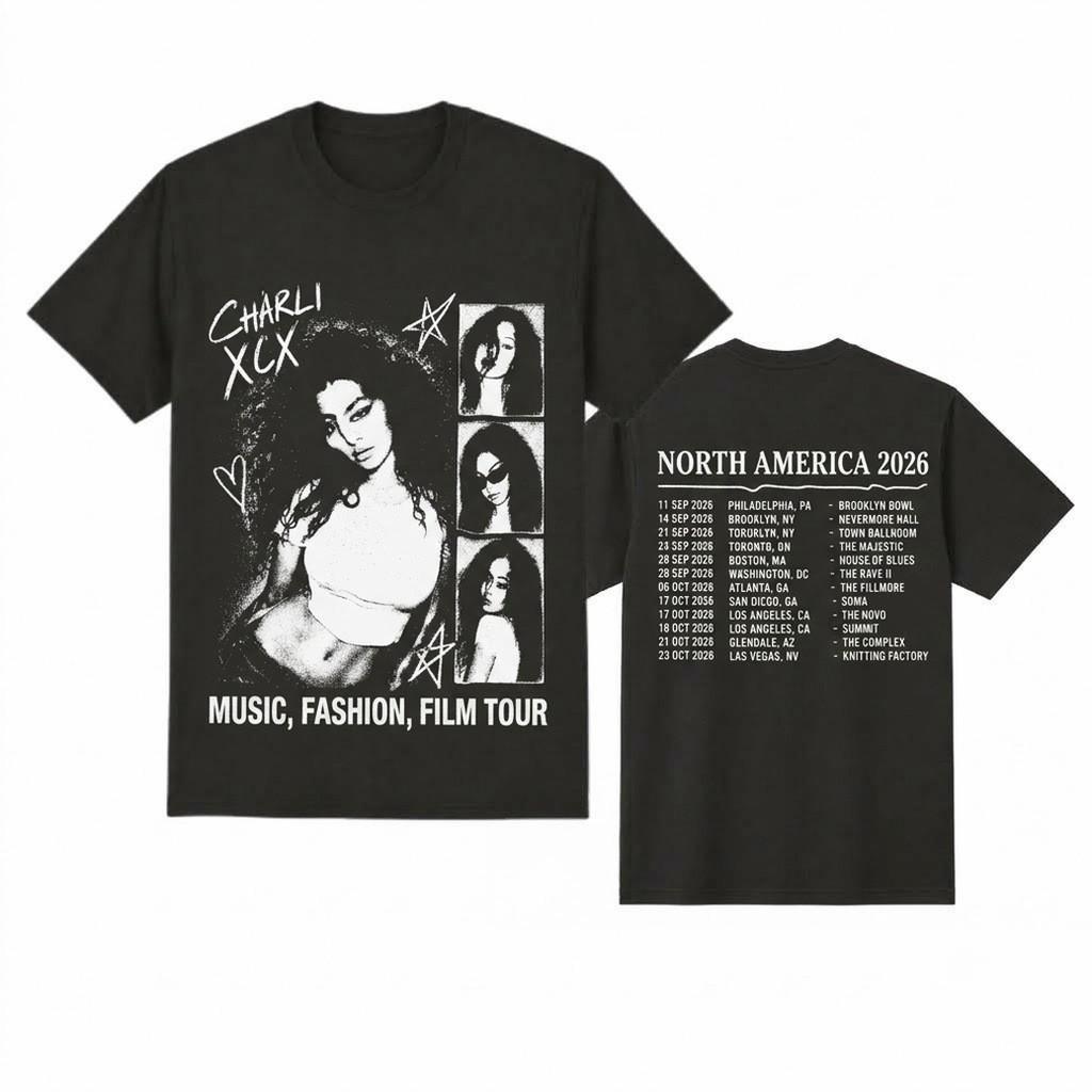 Charli XCX Tribute Tour Fan Art Graphic T-Shirt Vintage Unisex Tee Reprint