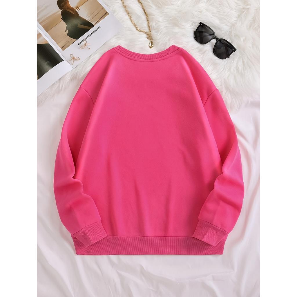 Свитшот-пуловер с принтом, повседневный свитшот с круглым вырезом и длинными рукавами, женская одежда на осень и зиму