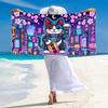 Maneki-Neko Print Beach Towel, Large Soft Quick Dry Towel for Beach Camping Swimming