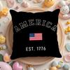 Подушка с чехлом к 250-летию США, плюшевая ткань, мягкая, двусторонняя печать, для дивана, теплая, зимний подарок для дома, наволочка