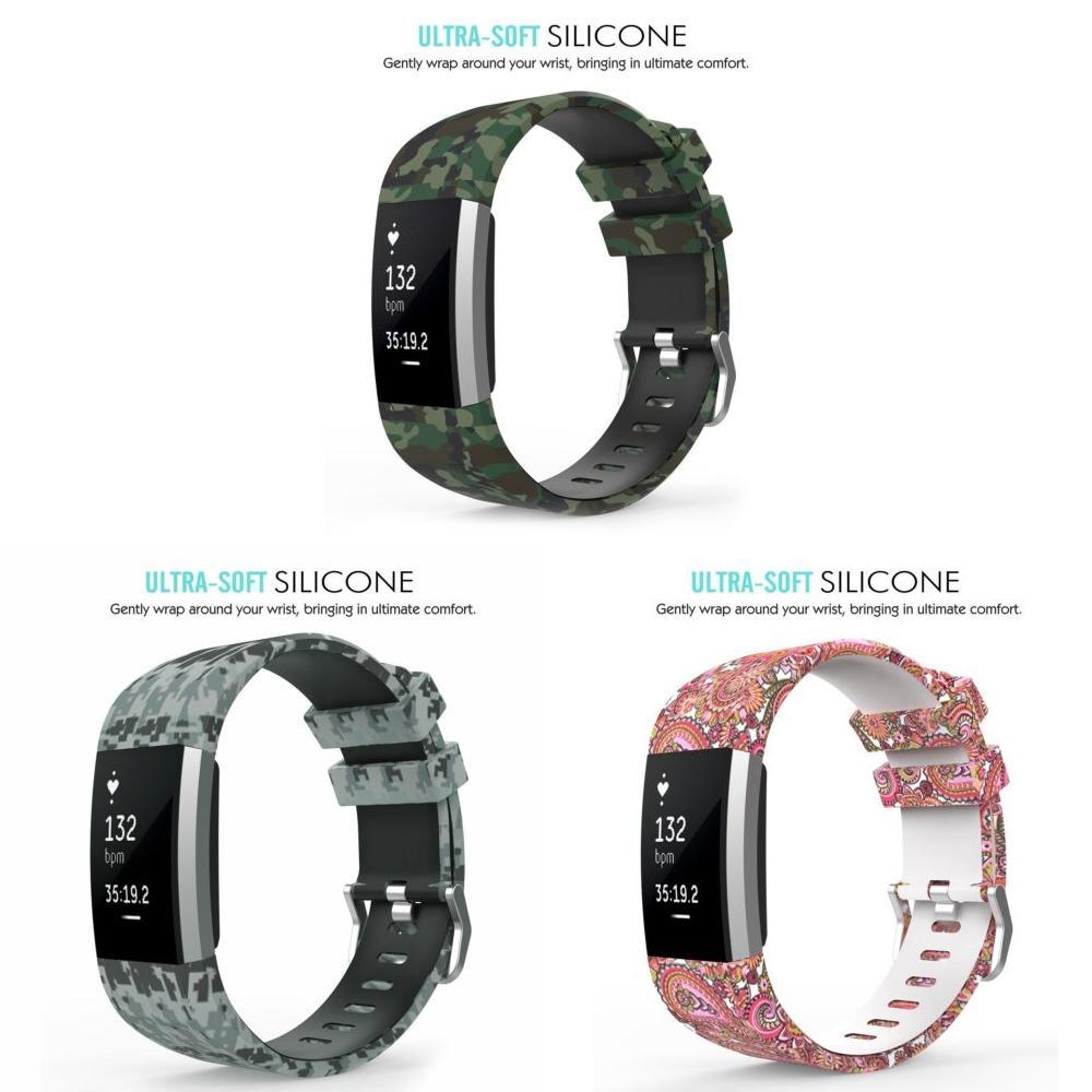 Яркие узорчатые ремешки Fitbit Charge 4 и Charge 3, мягкие и гибкие, из ТПЭ