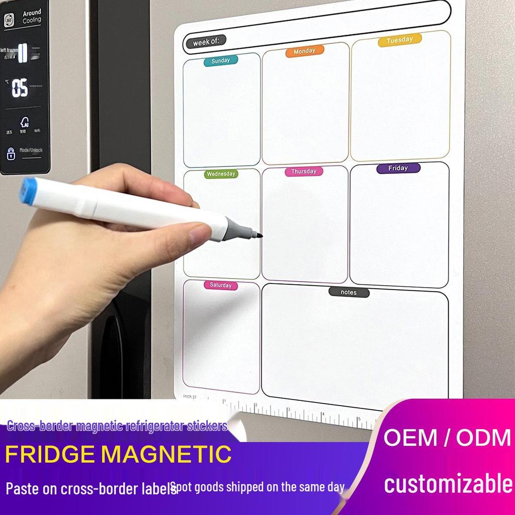 Erasable Magnetic Fridge Planner: Weekly Schedule & Memo Board
