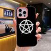 Aesthetic Pentagram Phone Case for iPhone 17 16 15 14 13 12 11 Air Pro Max Plus Jelly Double layer Pink Cover