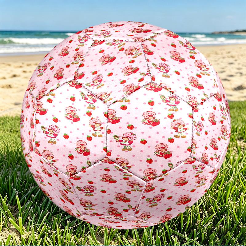 Strawberry Shortcake Print Size 5 Soccer Ball, PU Wear Resistant Football for Match Training and Daily Practice, Birthday Gift for Soccer Fans