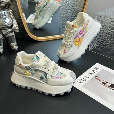 Модные кроссовки женские тренды 2024 лето Новая платформа Толстая подошва для бега Повседневная женская обувь сетка Дышащие Вулканизированные дизайнерские туфли