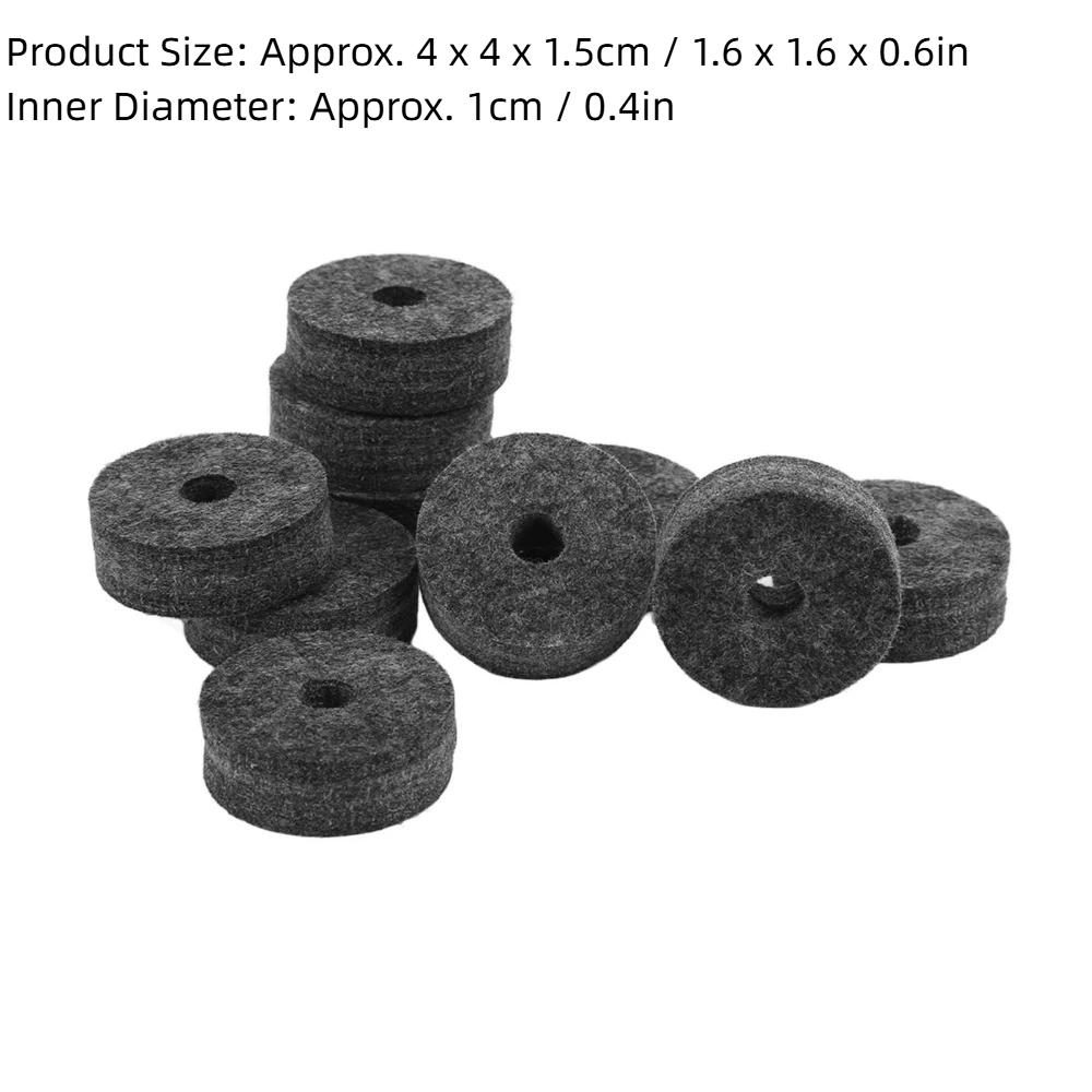 20PCS Felt Felt Washer Pads Black And Grey Drum Set Accessory Cymbal Felt Washer For Drummers