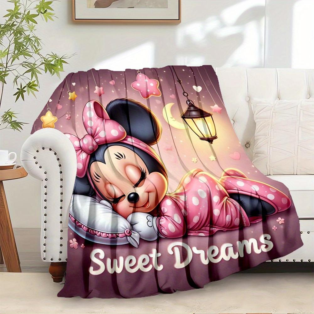 1pc Flannel Minnie Mouse Sweet Dreams Bedding Throw Blanket Sofa Coverlet Gift Home Decorative Soft Warm Plush Throw