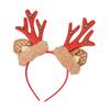 Festival Deer Antler Headpiece With Soft Fabric And Jingling Bells Comfortable Christmas Hair Ornament For Family