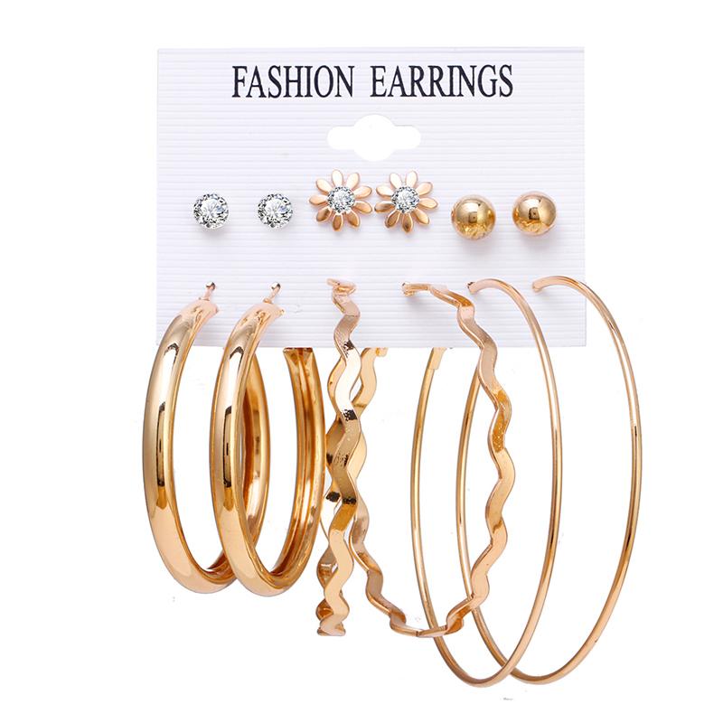 Модные металлические большие серьги-кольца для женщин, элегантные серьги-гвоздики с цирконием, ювелирные изделия, подарки