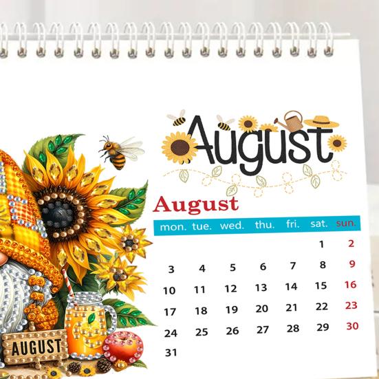 2026 Сделай сам настольный календарь Настольный календарь с алмазной мозаикой Стоящий месячный календарь-планировщик