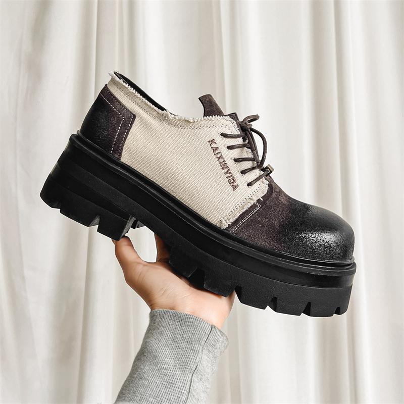 Модная мужская обувь с толстой подошвой, формальная обувь для вечеринок, обувь для прогулок на открытом воздухе с круглым носком, модная обувь для свадебных платьев, модная повседневная обувь