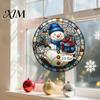 Durable Acrylic Holiday Signage Christmas 2D Hanging Ornaments, Stained Glass Style Snowman Santa Snowflake Colorful Window Decorations Hanger