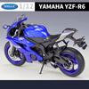 1/12 Scale Welly 2020 YAMAHA YZF-R6 Alloy Motorcycle Model Diecasts Metal Toy Vehicles Motorcycle Model High Simulation Collection Childrens Gifts
