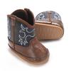 Fashionable and popular Rubber baby shoes Western denim midsole boots autumn and winter warm and anti slip casual walking shoes