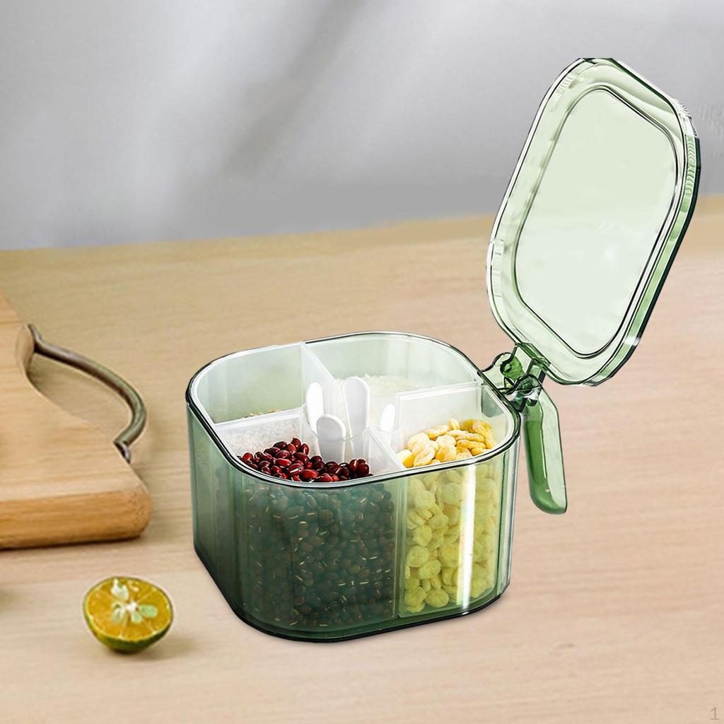 4 Compartments Seasoning Box Condiment Container Spice Dispenser for Dining Room