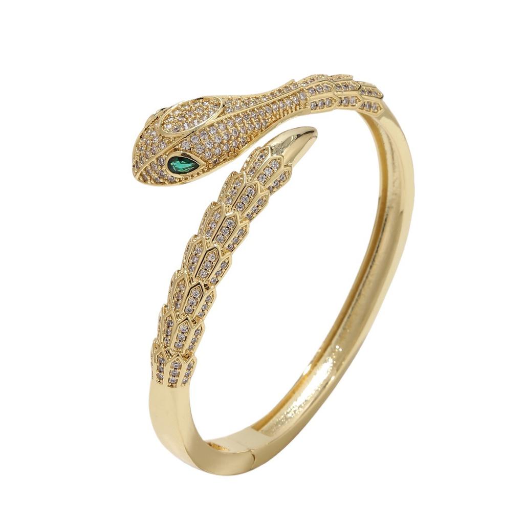 A High-end Snake Shaped Bracelet with Zirconia Inlay, a Gift for Girlfriend