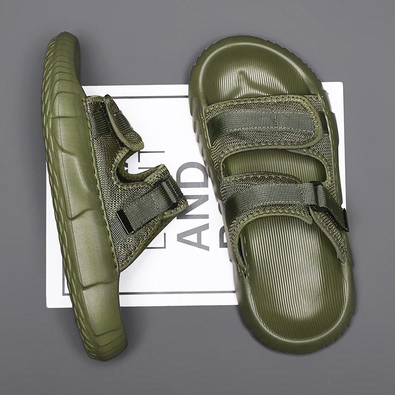 Мужские удобные сандалии дышащие балетки новые мужские спортивные шлепанцы уличные шлепанцы на толстой подошве пляжные сандалии летняя повседневная обувь